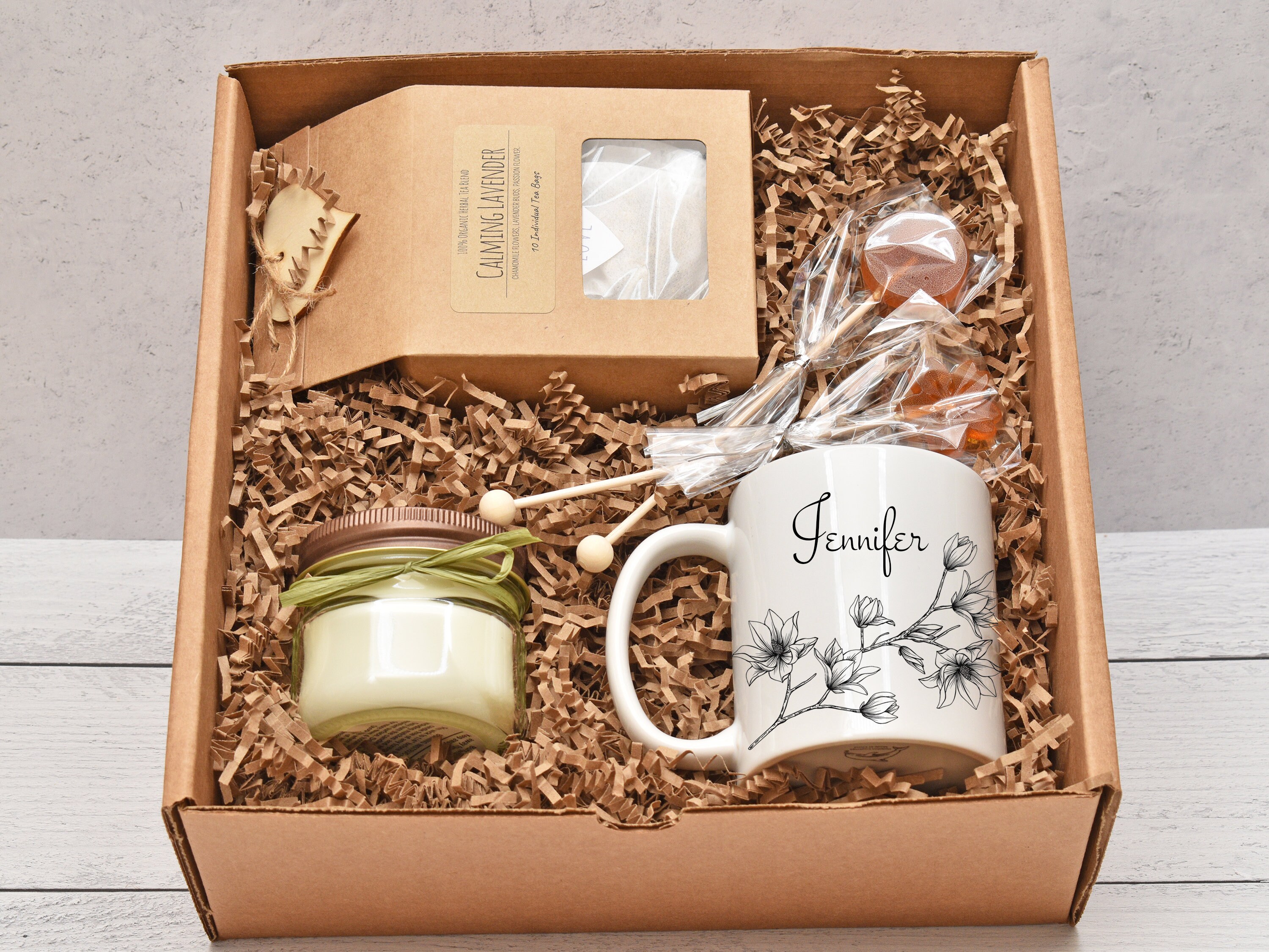 Tea And Candle Gift Set Tea And Mug Gift Set Tea Lover Gift Etsy