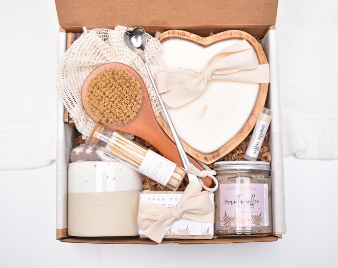 Coffee Lover Candle Care Package For Her, Organic Spa Gift Box, Gifts For Women, Self Care, Sympathy Basket, Thank You, Doctor Appreciation