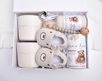 New Parents Gift Set, Mama Bear Papa Bear Gift Box, New Mom Care Package, Pregnancy Gift Box, Pregnancy Basket, Expecting Mother, Mom To Be