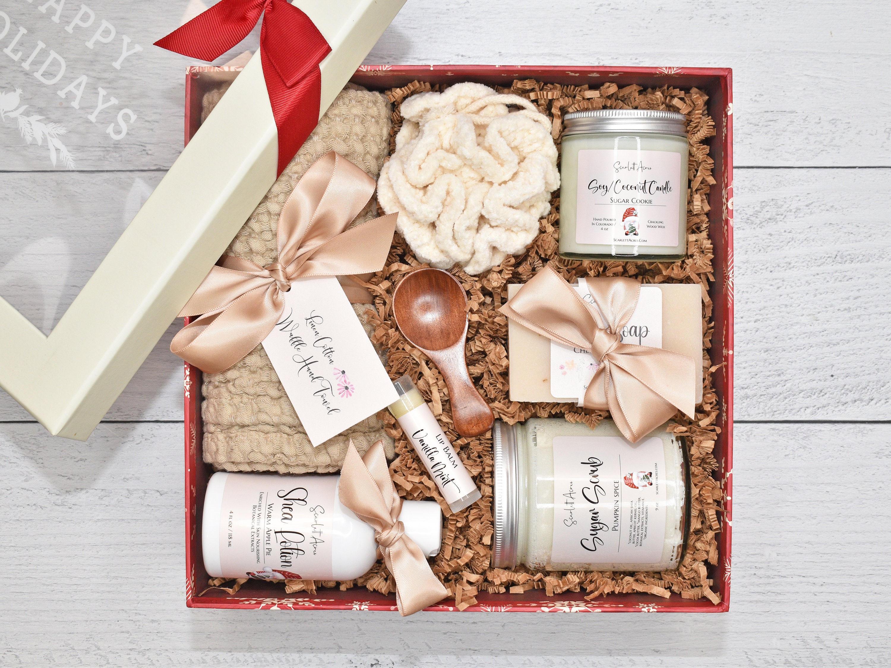 Birthday Gifts Her, Holiday Gift Box, Organic Spa Gift Set, Self