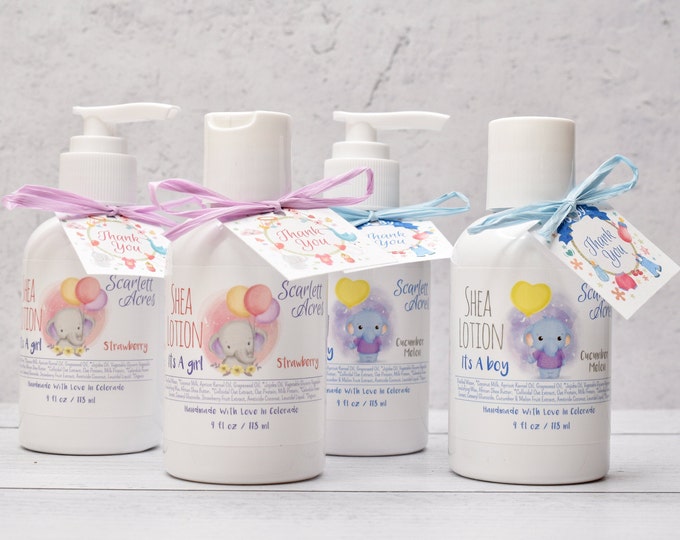 6 It's A Girl Lotion Favors, Baby Shower Favors, It's A Boy Favor, Baby Elephant Lotion Favors, Pink Lotion Favors, Baby Blue Favors