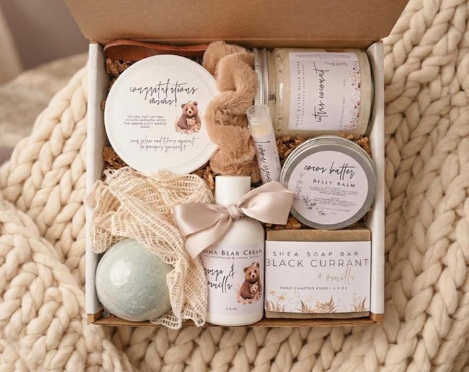 Mom To Be Self Care Spa Gift Box, Pregnancy Pamper Gift Basket, Second Trimester Bump Box, Postpartum Recovery