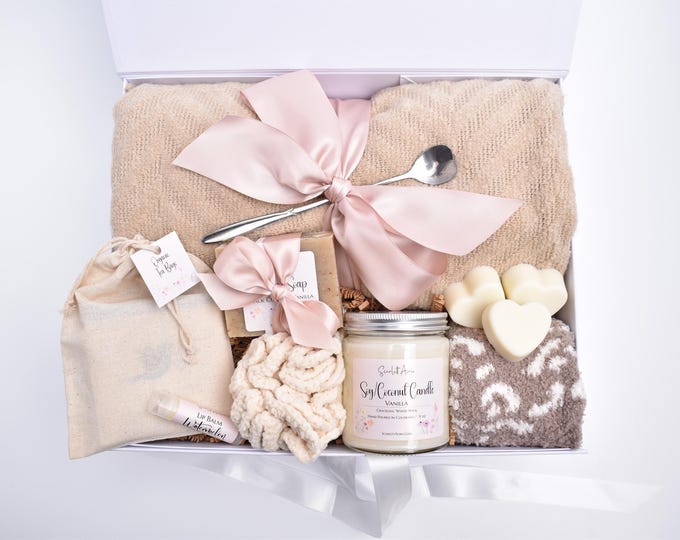 Self Care Spa Gift Box, Gift Baskets For Women, Get Well Soon Gift, Comfort Care Package For Her, Sympathy Gift Box, Thank You Gift Box