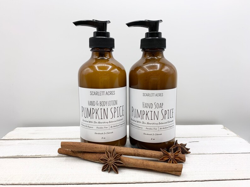 Pumpkin Spice Hand Soap & Lotion Set Holiday Lotion Set Etsy