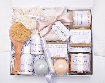 Luxury Spa Gift Set For Her, Large Bath Gift Set, Pamper Home Spa Kit, Organic Self Care Spa Gift Box, Spa Gift Basket, Gift Box For Women