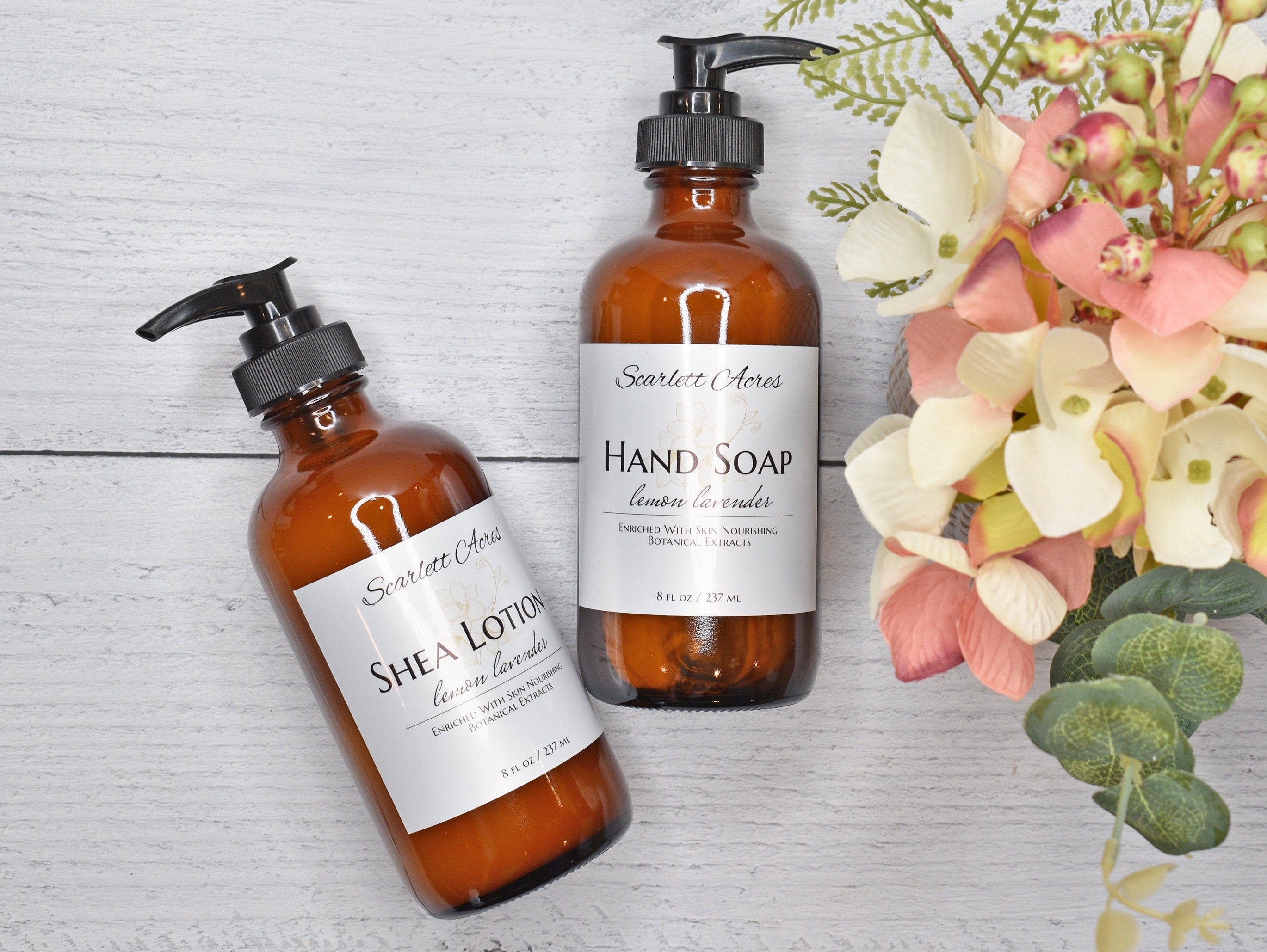 Hand Soap & Lotion Set, Lemon Lavender Soap, Organic Hand Lotion