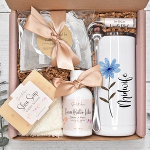 Midwife Gift Basket, Midwife Appreciation, Thank You Gift Box, Tea And Mug Gift Set, Comfort Care Package, Personalized Gifts