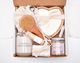 Get Well Soon, Cancer Gift Box For Women, Chemo Care Package For Her, Large Coffee Candle Gift Basket, You Got This, Encouragement Gifts