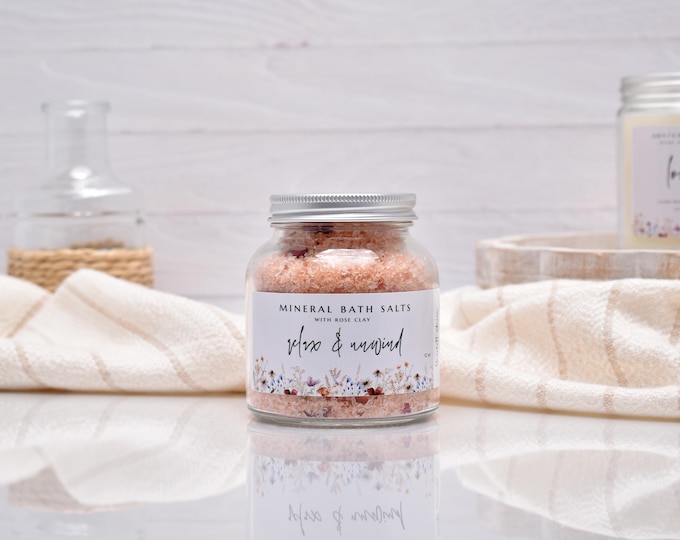 Bath Salt Gift Set, Bath Soak Gift Box, Bath Salt Assortment, Spa & Relaxation, Spa Gift Basket, Spa Gifts For Her
