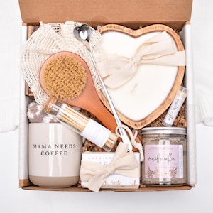 New Mom Gift Basket, Care Package, Postpartum Gift Box, Third Trimester, Coffee Candle, First Time Moms, Spa And Relaxation, Mother To Be
