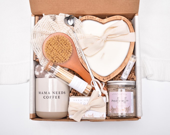 New Mom Gift Basket, Care Package, Postpartum Gift Box, Third Trimester, Coffee Candle, First Time Moms, Spa And Relaxation, Mother To Be