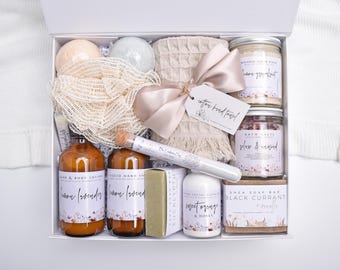 Luxury Spa Gift Set, Organic Spa Gift Box, Self Care, Spa Gift Basket, Large Bath Gift Set, Comfort Care Package For Her, Gift Box For Women