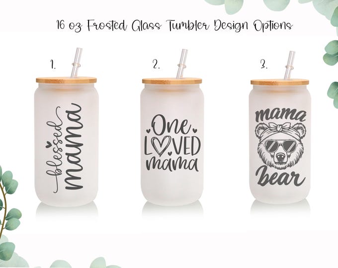 Mama Bear Glass Tumbler, Custom Pregnancy Mug, First Time Mom Gift, Mommy To Be, First Second Trimester Gifts