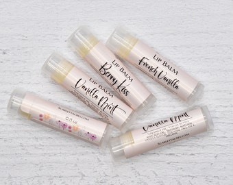 Cocoa Butter Lip Balm, Organic Lip Balm, Natural Lip Balm, Moisturizing, Vanilla Lip Balm, Lemon Chapstick, Dry Cracked Lips, Sensitive Skin