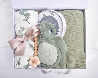 Newborn Baby Girl Gift Basket, Baby Girl Gift Box, Congratulations Mama, Baby Shower Gift Box, Knit Baby Blanket, New Baby Girl Gift