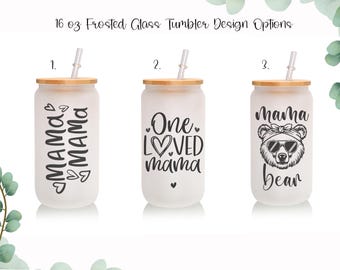 Mama Bear Glass Tumbler, Custom Pregnancy Mug, First Time Mom Gift, Mommy To Be, First Second Trimester Gifts