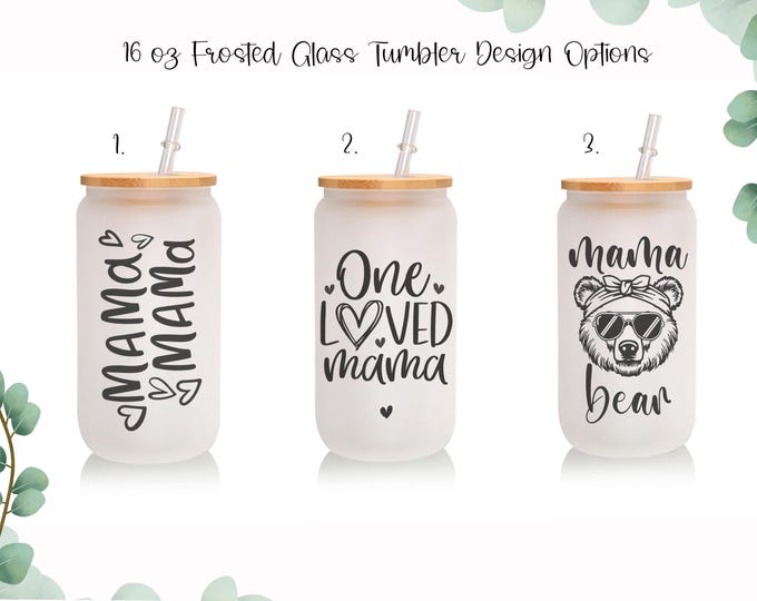 Mama Bear Glass Tumbler, Custom Pregnancy Mug, First Time Mom Gift, Mommy To Be, First Second Trimester Gifts