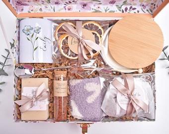 Tea Gift Basket, Tea And Mug Gift Set, Candle Gift Basket, Mom Birthday Gift Box, Thank You Gift Box, Gift Baskets For Women, Wellness Gift
