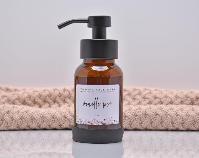 Organic Foaming Face Wash, All Natural Facial Cleanser, Dry Sensitive Skin, Moisturizing, Hydrating, Lemon Lavender, Vanilla Rose