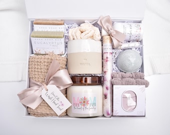 Birthday Gifts For Her, Mom Birthday Gift Box, Organic Spa Gift Box, Gift Baskets For Women, Comfort Care Package, Large Bath Gift Set