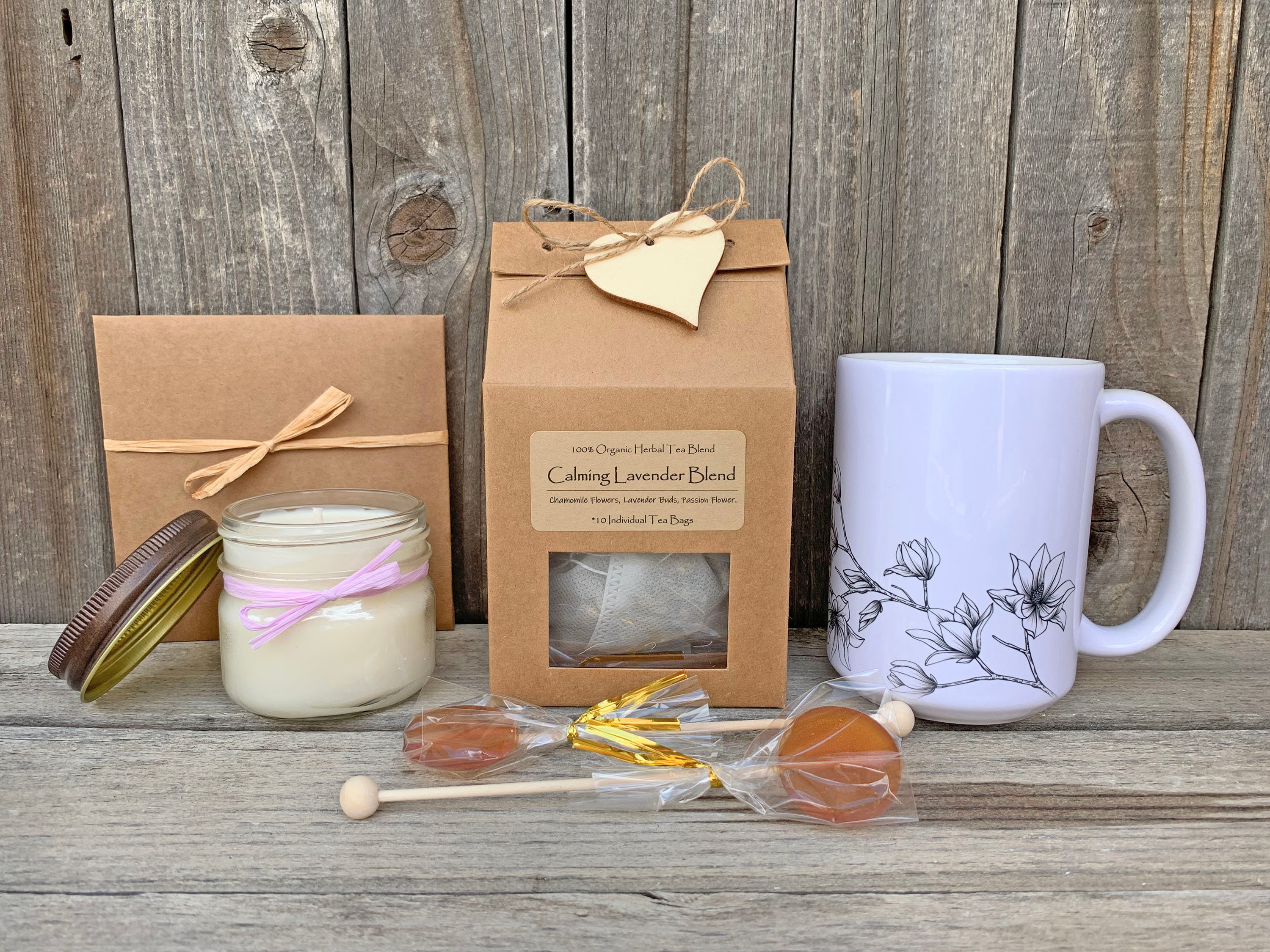 Tea And Candle Gift Set, Tea And Mug Gift Set, Thank You Gift Box, Gift