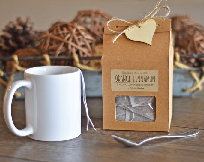 Organic Orange Cinnamon Tea, Herbal Tea Bags, Organic Tea Bags, Loose Leaf Tea, Tea Gift Box, Tea Gifts, Tea Lover Gift, Christmas Tea Blend
