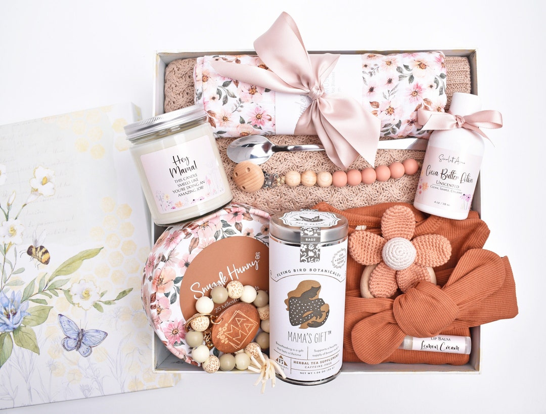 Organic Baby Girl Gift Box, Baby Boy Gift Box, New Mom and Baby Gift ...