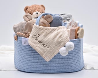 Deluxe Newborn Baby Girl Gift Basket, Mom And Baby Shower Gift Box, Large Diaper Caddy, Welcome Baby