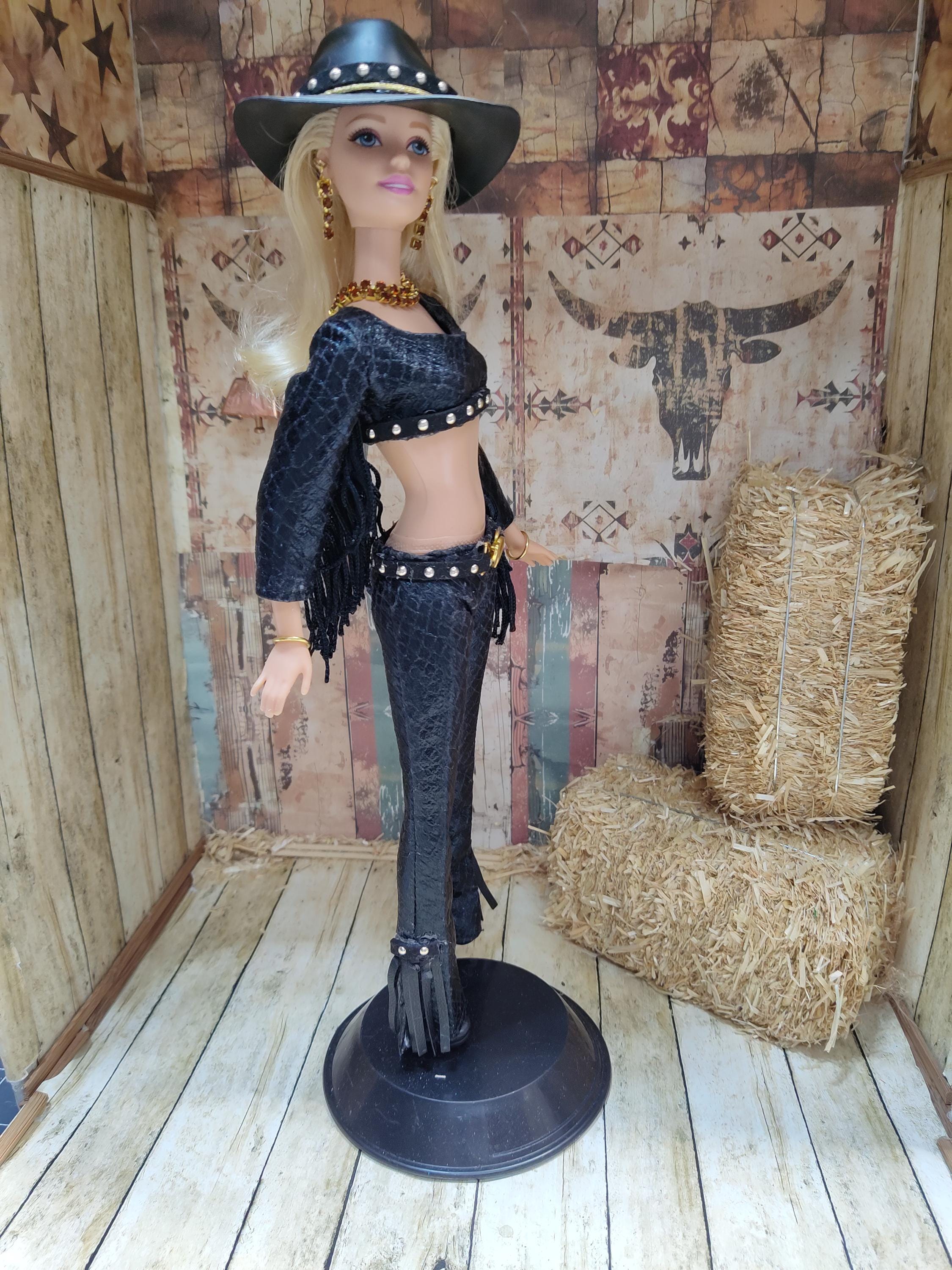 Barbie Rodeo Clown Cowgirl, Rodeo Barbie With Black Faux Leather Outfit and Doll - Etsy