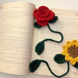 PATTERN ONLY** Rose & Sunflower Bookmark