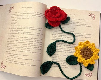 PATTERN ONLY** Rose & Sunflower Bookmark