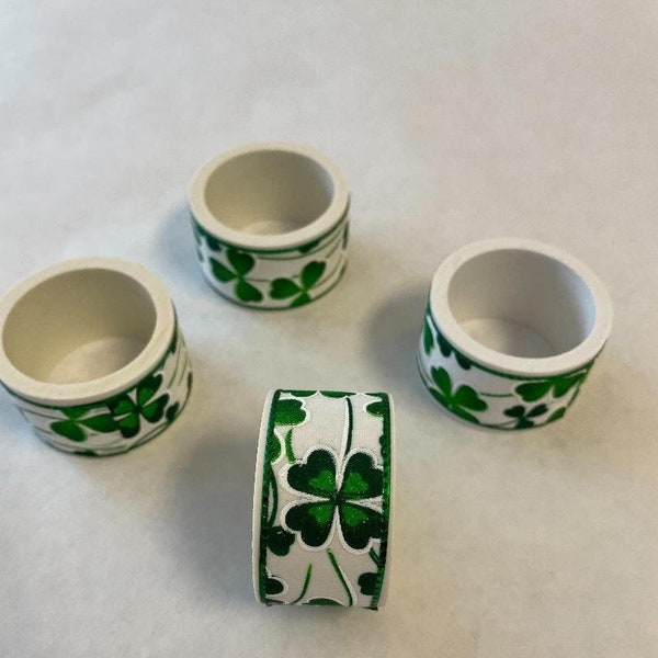 Adorable Shamrock Napkin Rings, sold in sets of 4