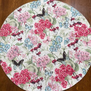 Butterflies on Floral Circular Placemat, sold individually