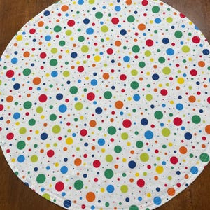 Birthday Party Cloth 15&quot; Circular Placemats, sold individually.