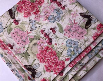 Butterflies on Floral Napkins. sold in sets of 4