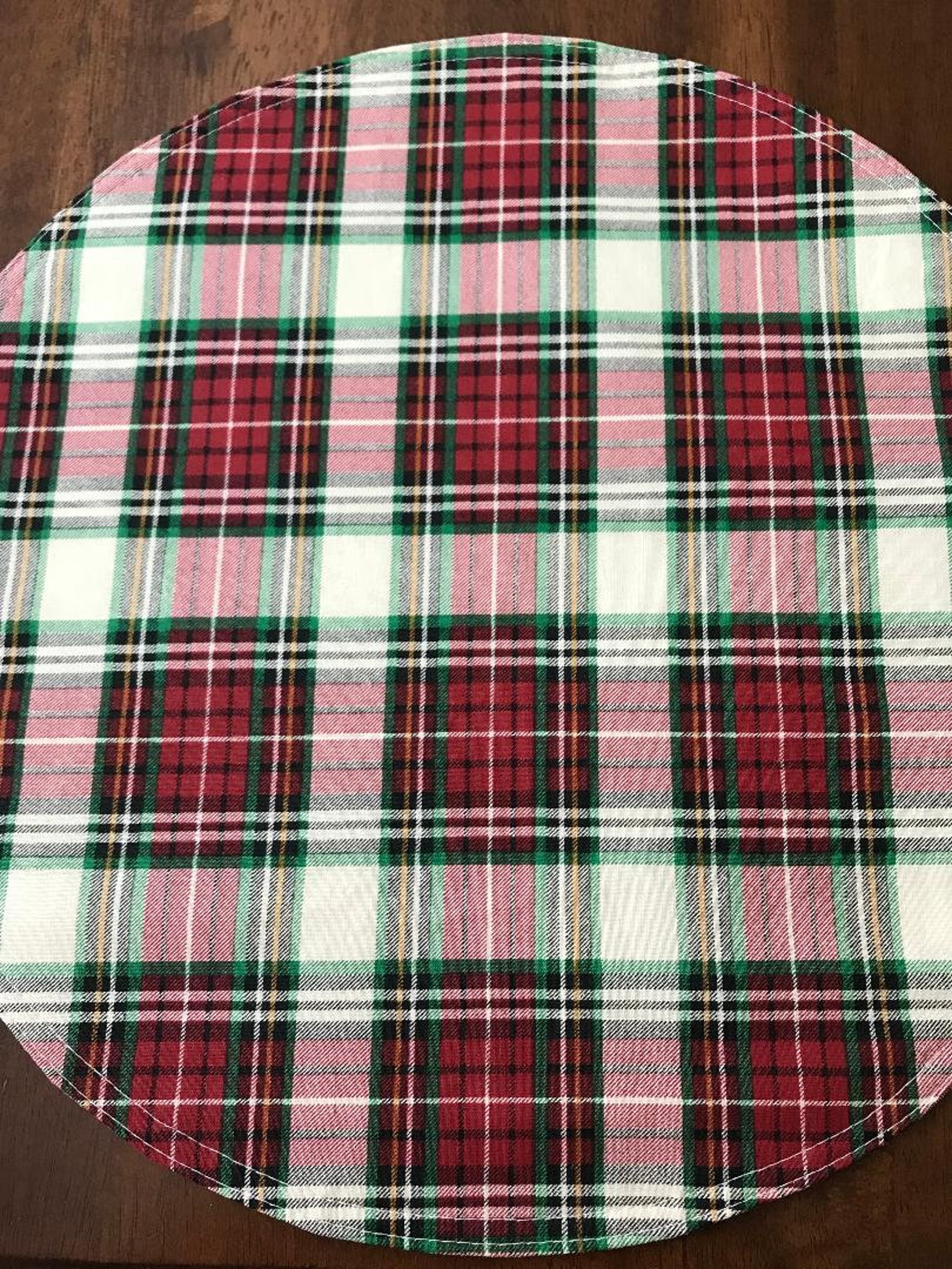 Set Tartan Plaid Placemats Napkins and Napkin Rings sold in Etsy