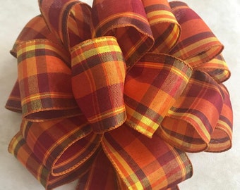 10" Fall Plaid Bow with 19 Glorious Loops
