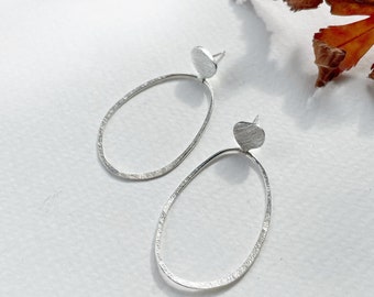 Contemporary handcrafted Stirling silver statement earrings