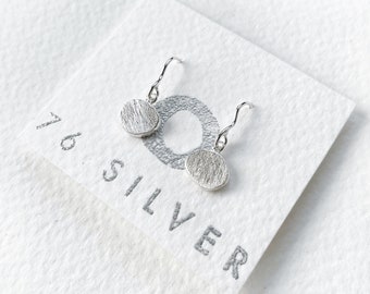 Handcrafted silver pebble earrings