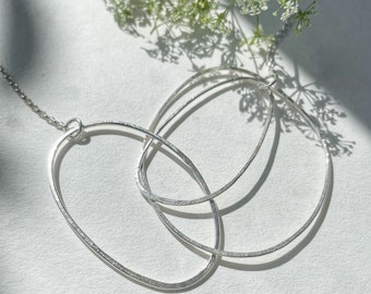 Handmade Sterling Silver Circle Necklace: Lightweight Statement Jewellery