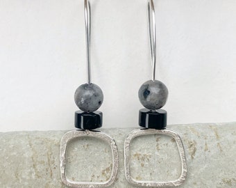 Stirling silver earrings with gemstone beads