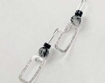 Stirling silver earrings with gemstone beads