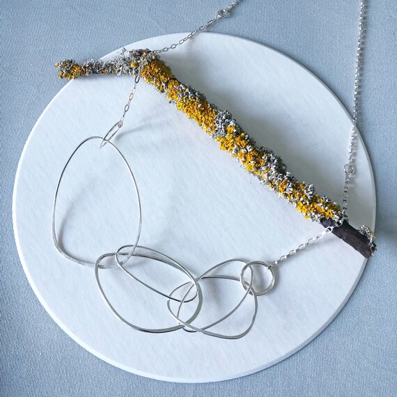 Silver Necklace // Statement Necklace // Circle Necklace Silver // Handmade Silver Necklace // Bib Necklace Silver