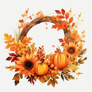 10 Clipart Decorazione floreale autunnale Decorazione autunnale Sfondo trasparente File PNG hq 300dpi 2500px Fiori, Fiori secchi, Girasole, zucche