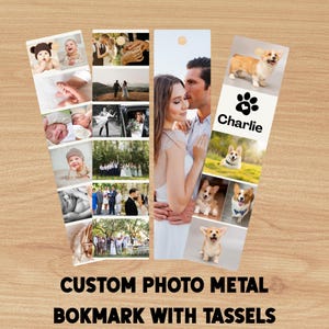 Custom photo metal bookmark with tassel rounded corner, smooth edges, personalized gift, sublimation bookmark, gift idea,