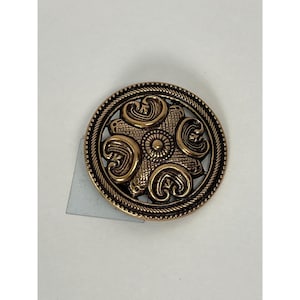 Vintage Kalevala Koru Brooch Pin Finland Gold Tone Original Finnish Jewelry
