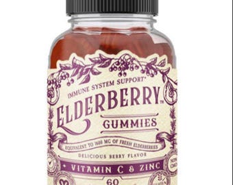Elderberry Gummies: Vitamin C & Zinc, Immune Support