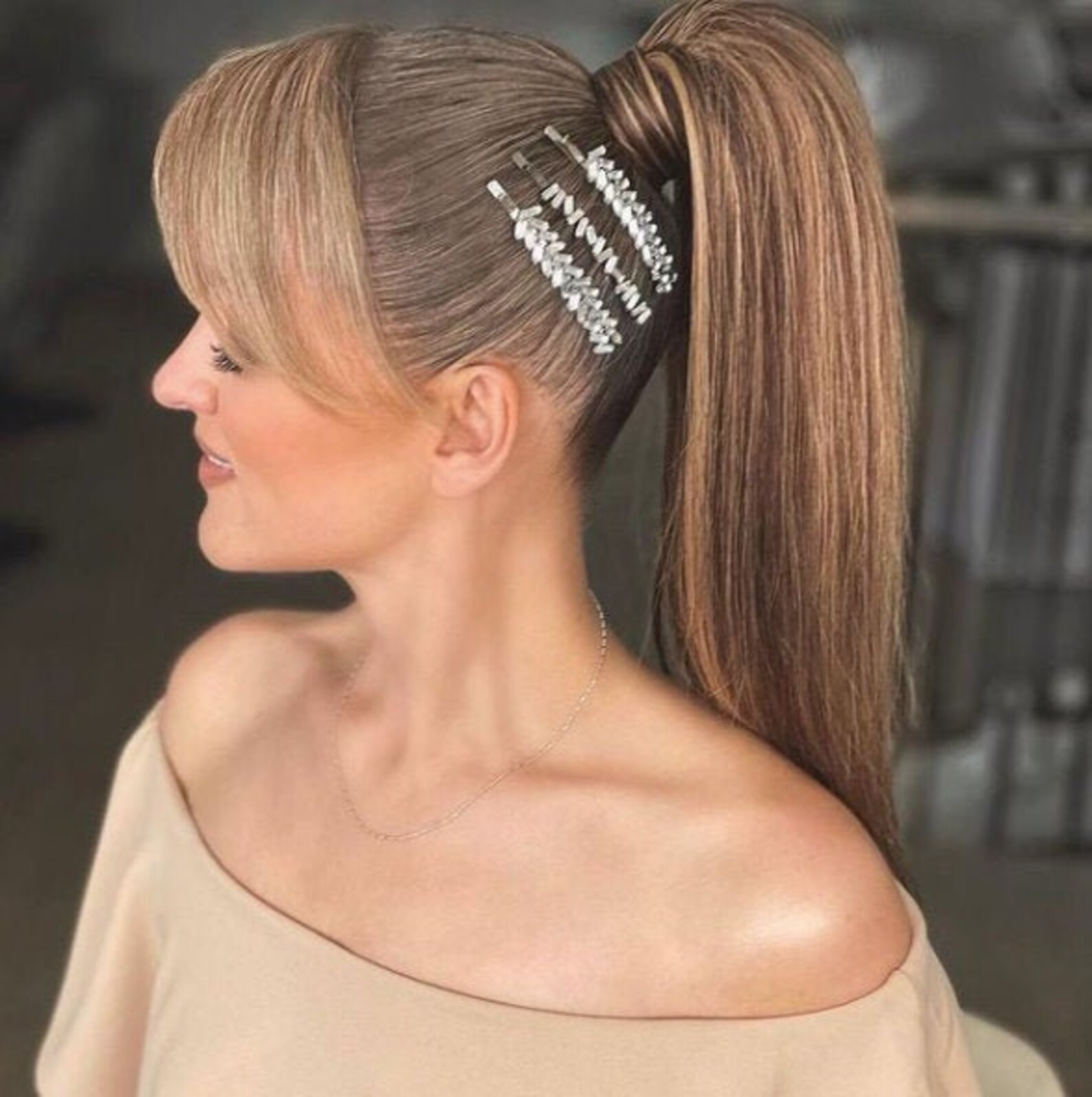 Silver Hair Pins Handmade Double rows of Quality Rhinestone Etsy