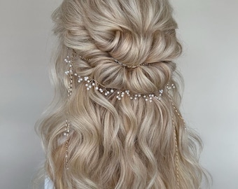 One Of A Kind Bridal Freshwater Pearl KELA Hair Crown - Petite, Hair Jewellery, Droplets, Elegant, Formal Wedding Women Hair Accessories