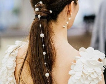 Bridal Ball Strand by KELA - Gold, Silver, Pearl, Wedding Hair Piece, Unique Bridal Hair Accessory, Non-Slip